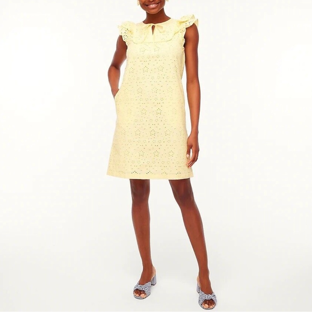 J. Crew NWT Yellow Eyelet Dress
